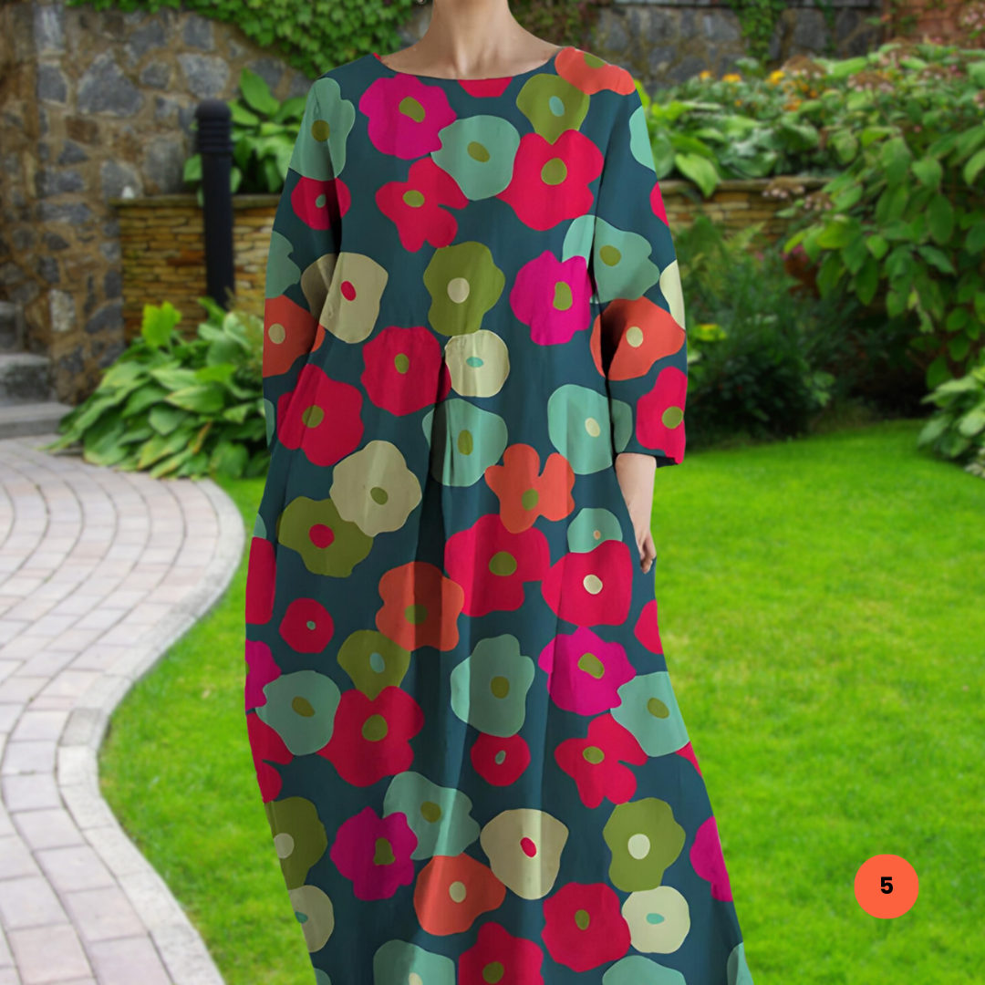 Freya ™ | Bohemske stil kjole med blomstertrykk - Ledig passform - Vår