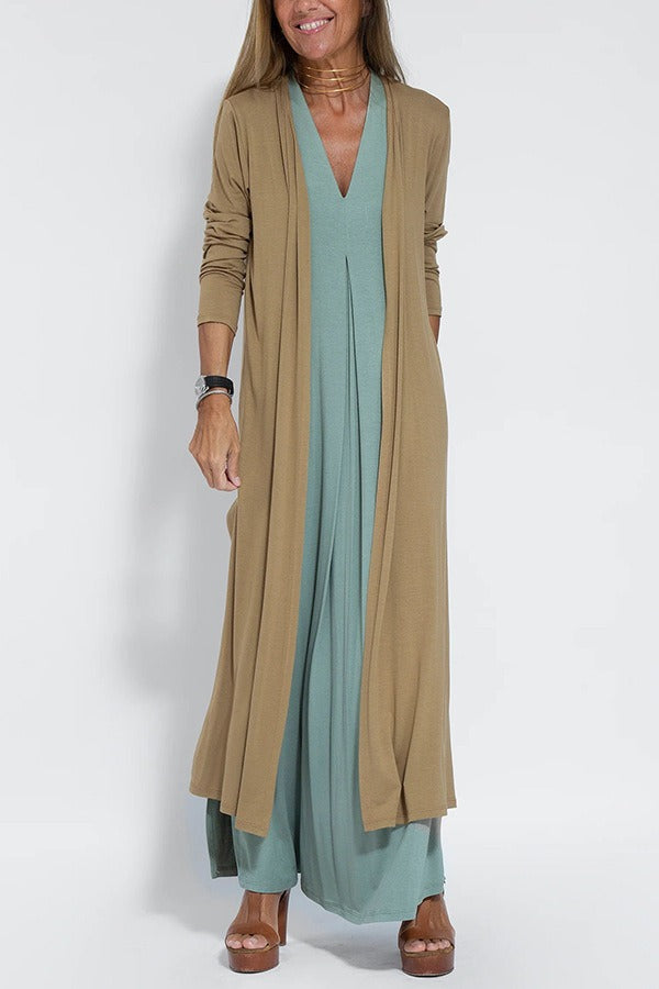 Leila™ slankende kjole med VEST INKLUDERT GRATIS