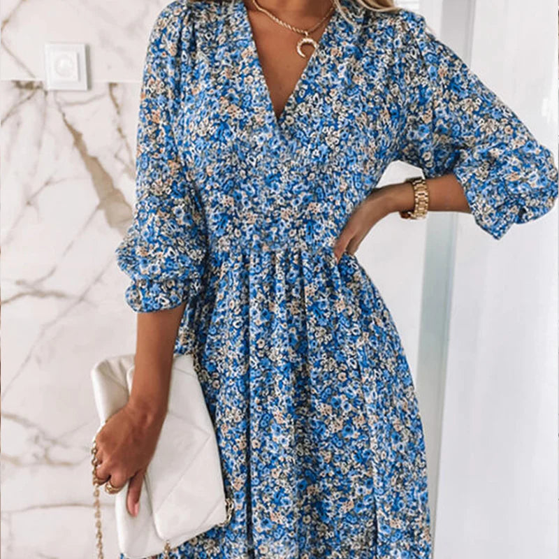 Flora™-Ibiza comfortable women's dress with floral print